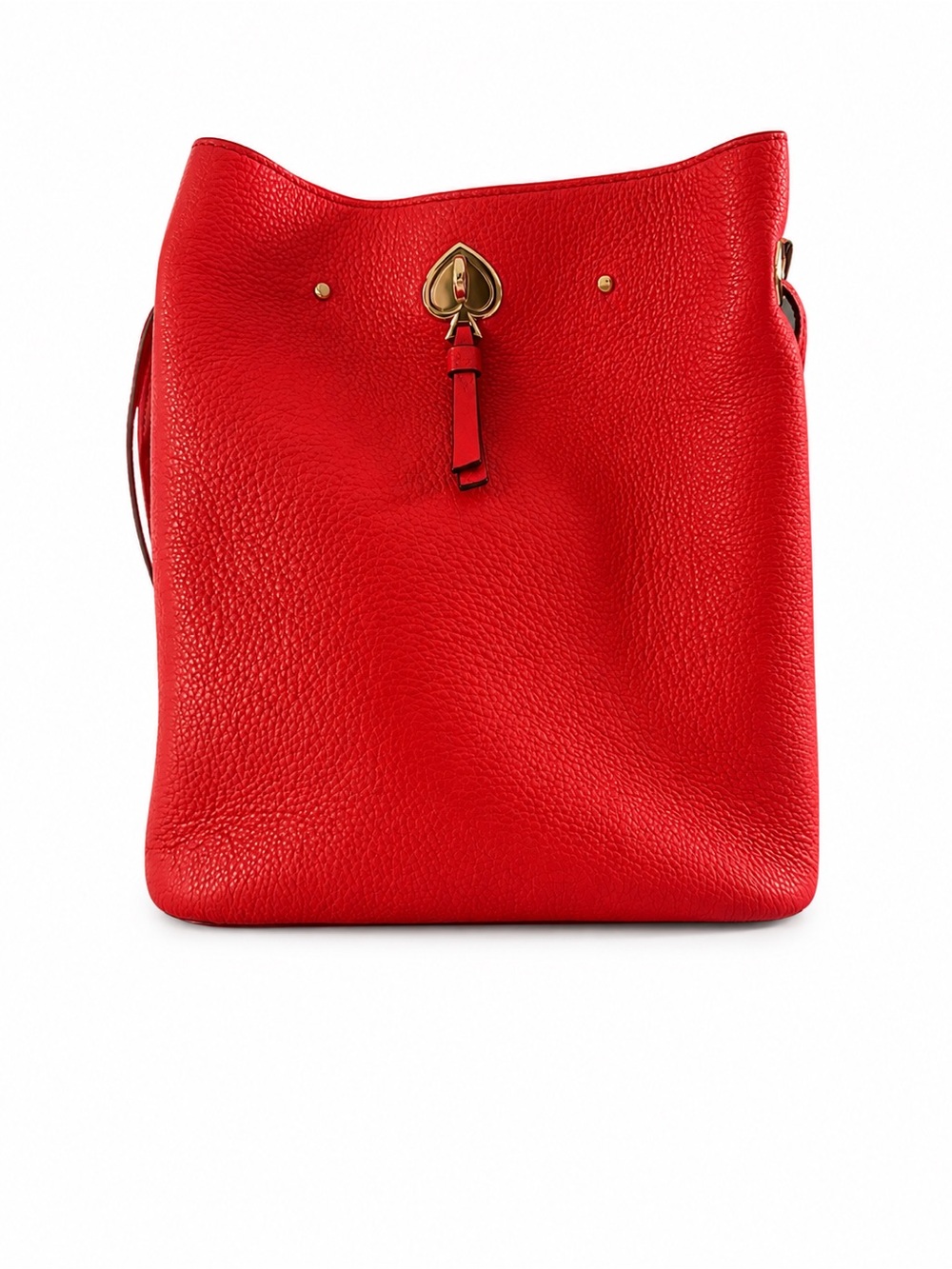Coral  Leather Shoulder Bag with Gold Accent